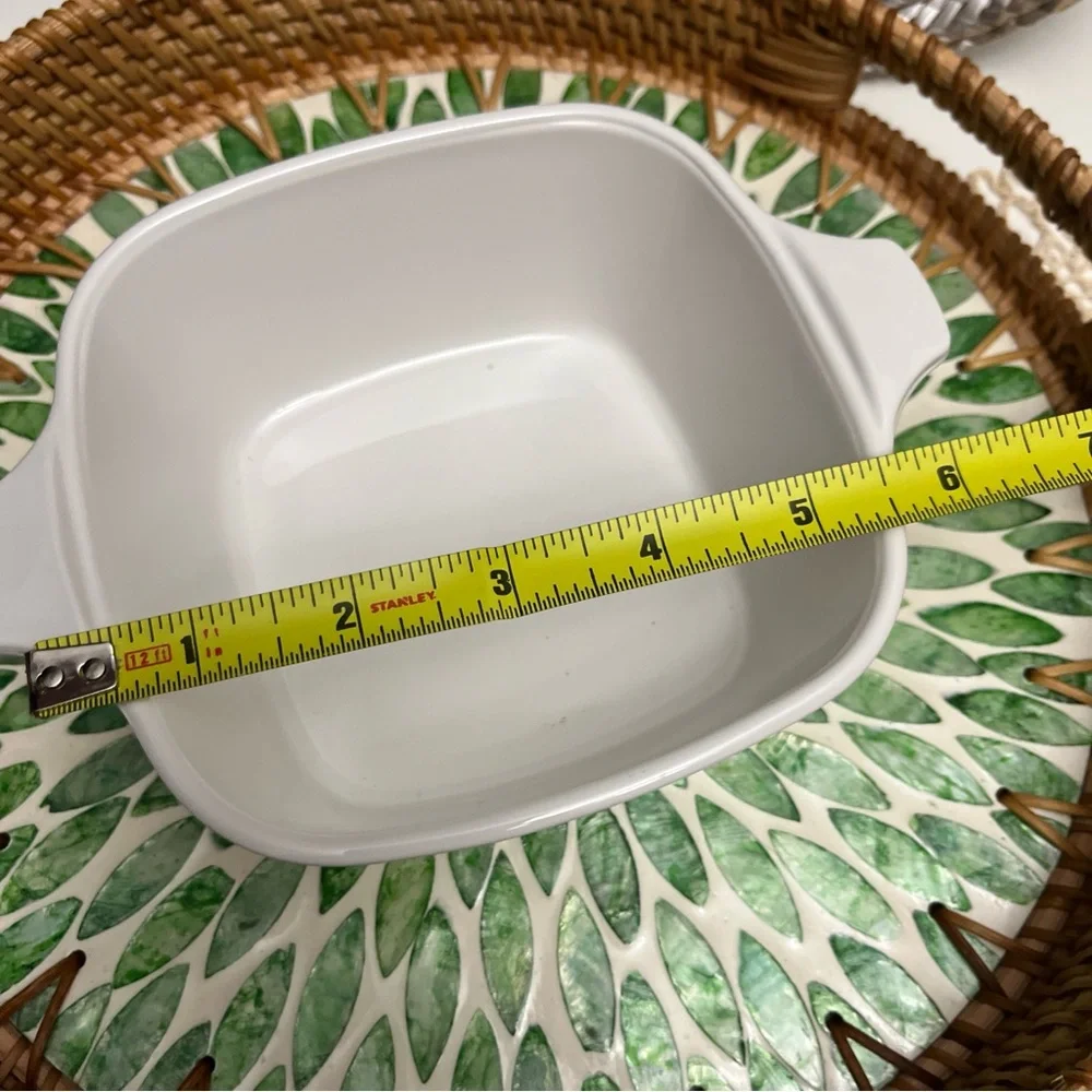 VTG CorningWare White Casserole Dish with Floral‎ Design